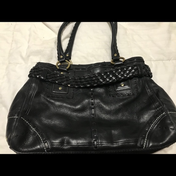 COACH HAMPTONS VINTAGE BLACK LEATHER CARRYALL BAG - Picture 4 of 10